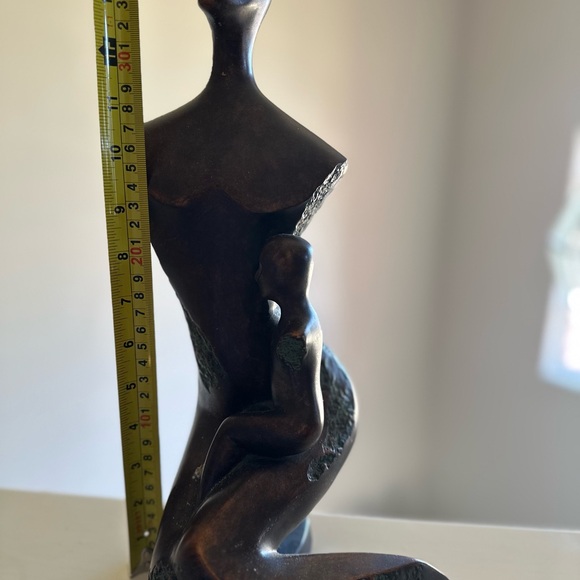 Abstract Bronze Sculpture - Elegant Bronze, Cooper and Turquoise Art Piece - Picture 2 of 8